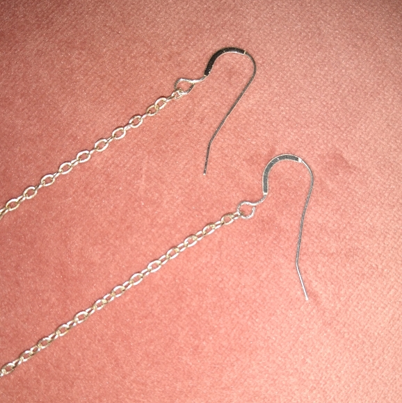 Solid 925 REAL Sterling Silver Wires Handmade Long Chain Butterfly Earrings New - Picture 6 of 10